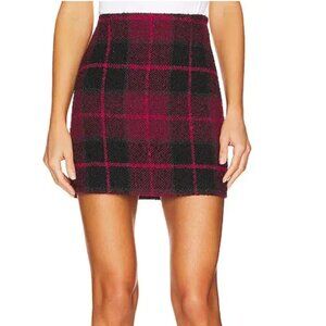 1. State Plaid Tweed Mini Skirt  in Fuchsia Size 0
